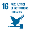 Logotype de l'objectif de développement durable "Paix, justice et institutions efficaces"